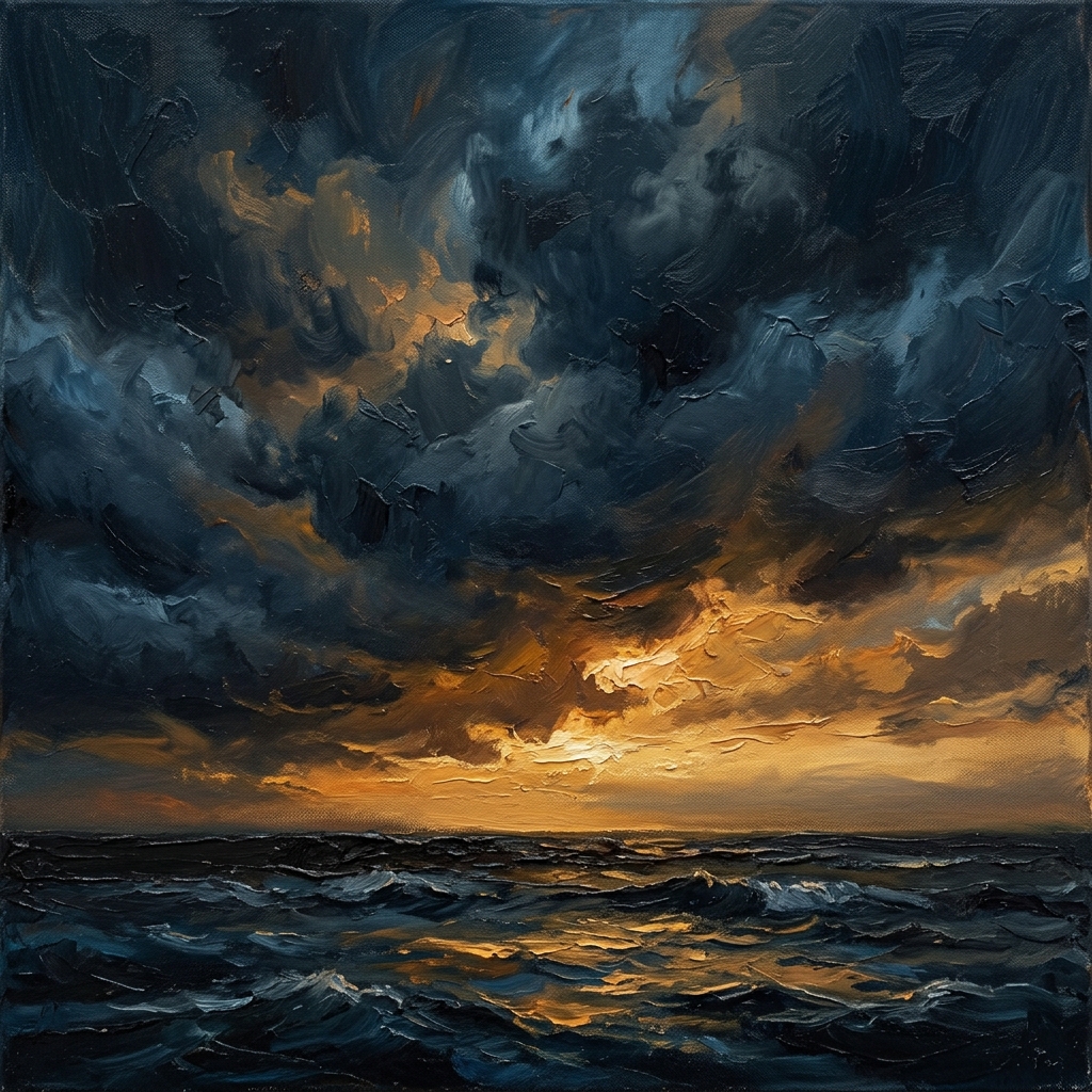 Dramatic sky over the ocean